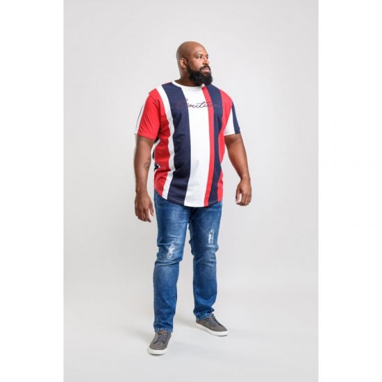 D555 Bancroft T-shirt Red/Navy - T-shirts - T-shirts Homme Grande Taille