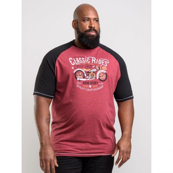 D555 Evans T-shirt Burgundy - T-shirts - T-shirts Homme Grande Taille