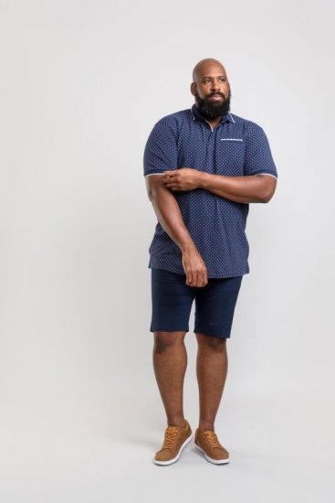 D555 Rogers Printed Polo Navy - Polos - Polos homme grande taille