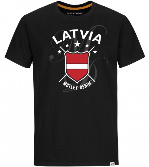 Motley Denim Latvia T-shirt Black - T-shirts - T-shirts Homme Grande Taille