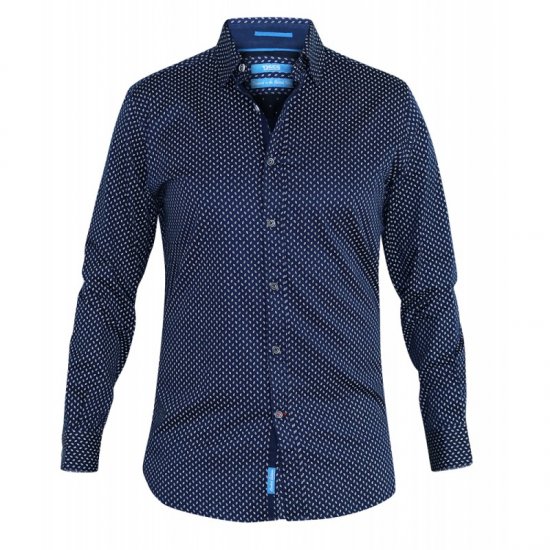 D555 Lavar Long Sleeve Diamond Printed Shirt - Chemises - Chemises Grandes Tailles Hommes