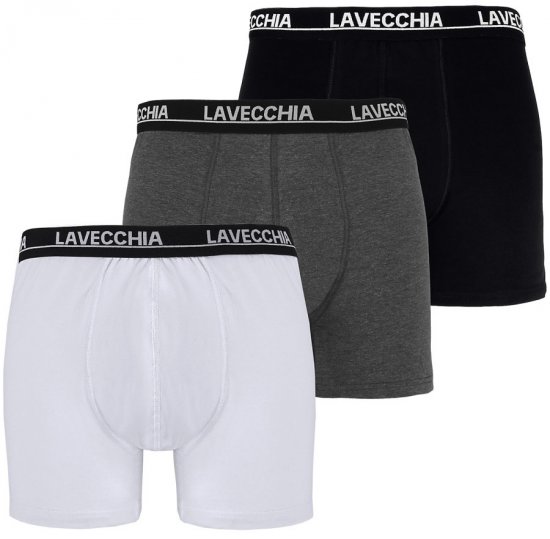 Lavecchia 1020 Boxershorts 3-pack Black/Charcoal/White - Sous-vêtements & bain - Sous-vêtements Grande Taille