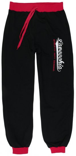 Lavecchia 2020 Sweatpants with Cuff Black/Red - Pantalons/shorts de survêtement - Survêtement/jogging grandes tailles