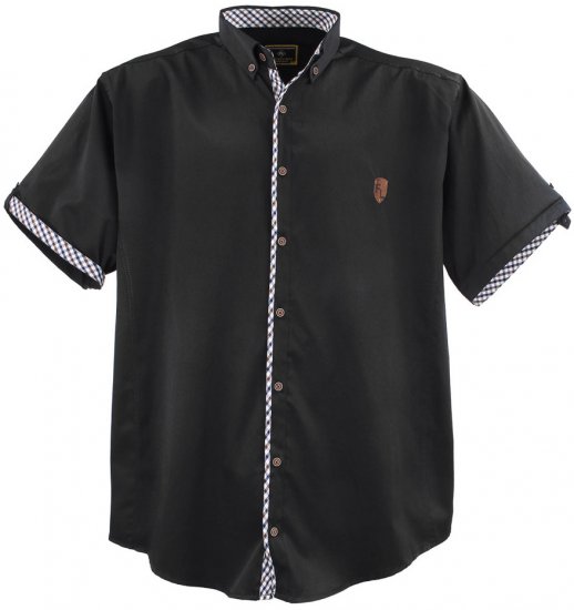 Lavecchia 9003A Short sleeve Shirt Dark Black - Chemises - Chemises Grandes Tailles Hommes