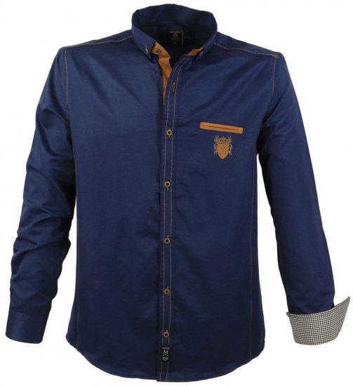 Lavecchia 1980 Long sleeve Shirt Navy Blue - Chemises - Chemises Grandes Tailles Hommes