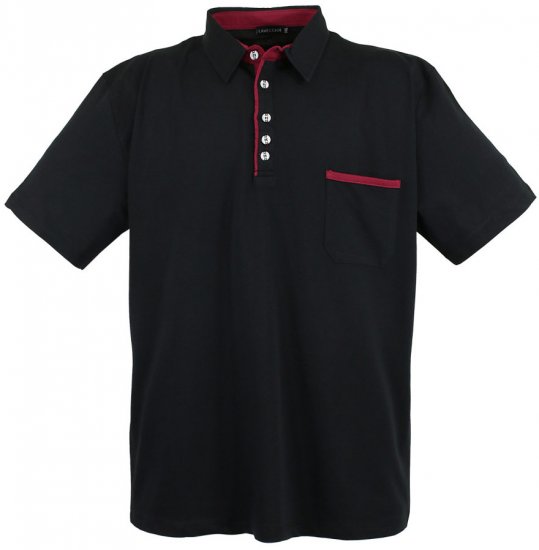 Lavecchia 1701 Jersey Poloshirt Black - Polos - Polos homme grande taille