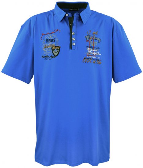 Lavecchia 3101 Printed Jersey Poloshirt Royal Blue - Polos - Polos homme grande taille