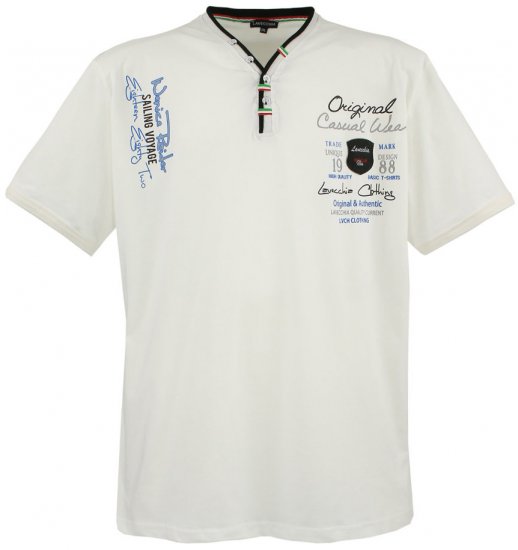 Lavecchia 2042 Printed T-shirt White - T-shirts - T-shirts Homme Grande Taille