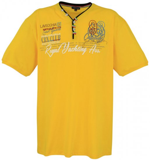Lavecchia 608 Printed T-shirt Yellow - T-shirts - T-shirts Homme Grande Taille