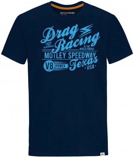 Motley Denim Lincoln T-shirt Navy - T-shirts - T-shirts Homme Grande Taille