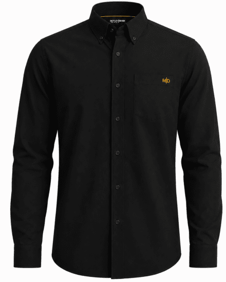 Motley Denim Lisbon Long Sleeve Shirt Black - Chemises - Chemises Grandes Tailles Hommes
