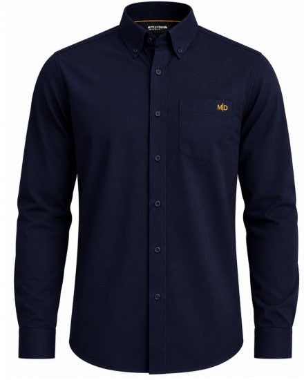 Motley Denim Lisbon Long Sleeve Shirt Navy - Chemises - Chemises Grandes Tailles Hommes