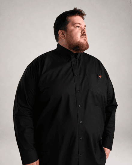 Motley Denim Lisbon Long Sleeve Shirt Black - Chemises - Chemises Grandes Tailles Hommes
