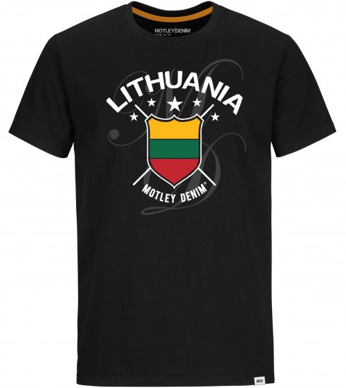 Motley Denim Lithuania T-shirt Black - T-shirts - T-shirts Homme Grande Taille