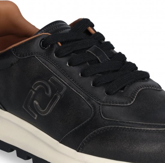Liu Jo Running 01 Leather Sneakers Black - Chaussures homme 40-52 - 