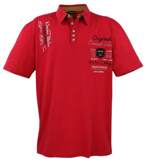 Lavecchia 610 T-shirt à col Rouge - Polos - Polos homme grande taille