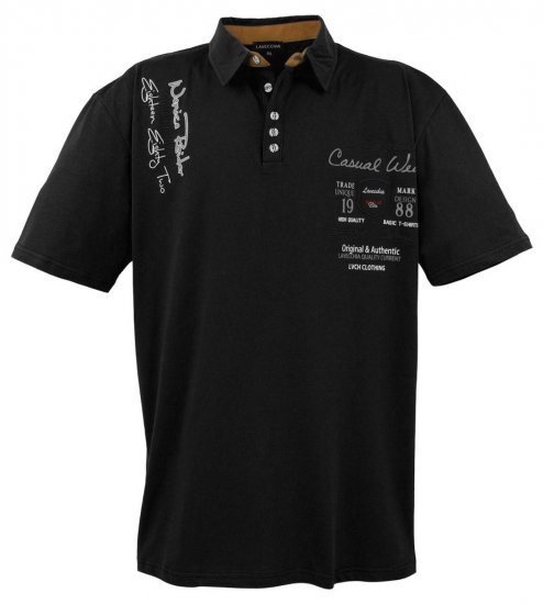 Lavecchia 610 T-shirt à col Noir - Polos - Polos homme grande taille
