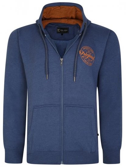 Kam Jeans 7060 Zip Thru Originals Denim Hoodie Royal Blue - Sweatshirts & hoodies - Sweatshirts/Hoodies grande taille homme