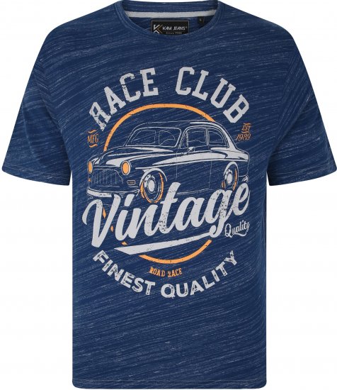 Kam Jeans 5740 Race Club Injected Marl Tee Indigo - T-shirts - T-shirts Homme Grande Taille