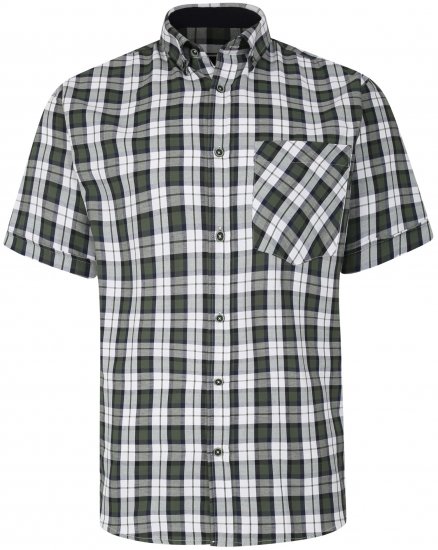 Kam Jeans 6286 Casual SS Check Shirt Forest - Chemises - Chemises Grandes Tailles Hommes