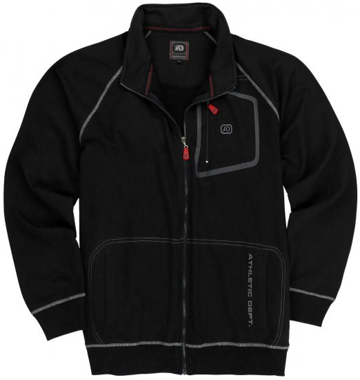 Adamo Manuel Sweatshirt with Zipper Black - Sweatshirts & hoodies - Sweatshirts/Hoodies grande taille homme