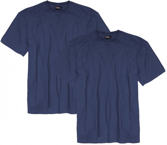 Adamo Marlon Comfort fit 2-pack T-shirt Denim Blue - T-shirts - T-shirts Homme Grande Taille