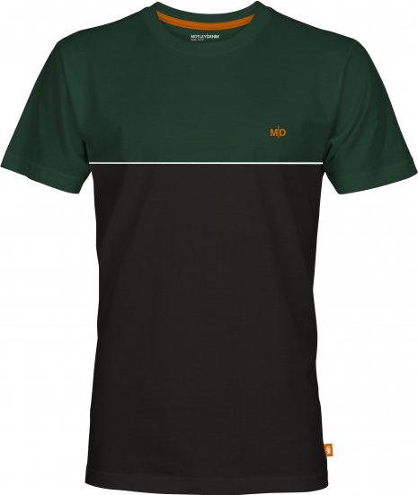 Motley Denim Athens Two-Toned T-Shirt Black/Racing Green - T-shirts - T-shirts Homme Grande Taille