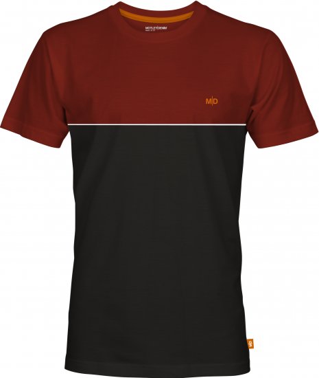 Motley Denim Athens Two-Toned T-Shirt Black/Red - T-shirts - T-shirts Homme Grande Taille
