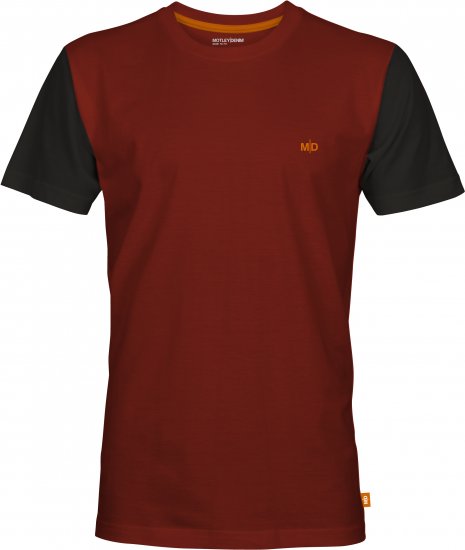 Motley Denim Granada Black Short Sleeved T-Shirt Red - T-shirts - T-shirts Homme Grande Taille