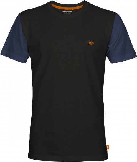 Motley Denim Vigo Colored Short Sleeve T-Shirt Black/Dark Indigo - T-shirts - T-shirts Homme Grande Taille