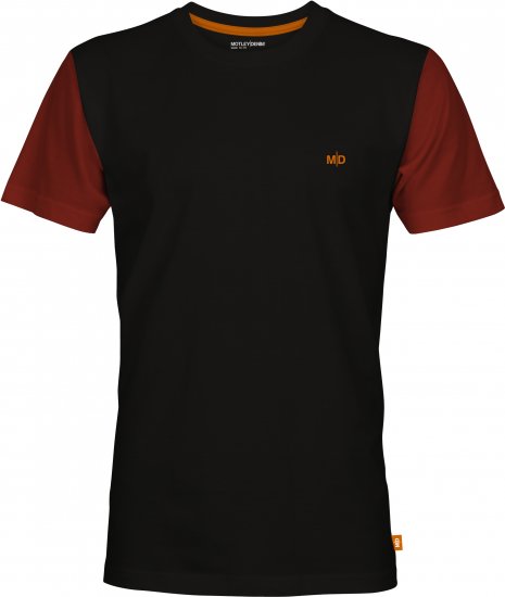 Motley Denim Vigo Colored Short Sleeve T-Shirt Black/Red - T-shirts - T-shirts Homme Grande Taille