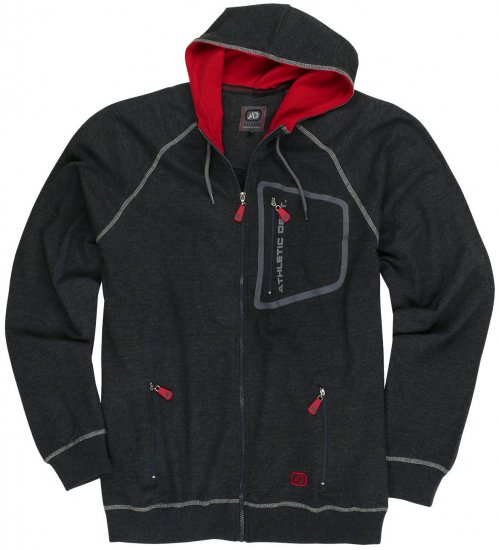 Adamo Michael Hoodie with Zipper Charcoal - Sweatshirts & hoodies - Sweatshirts/Hoodies grande taille homme
