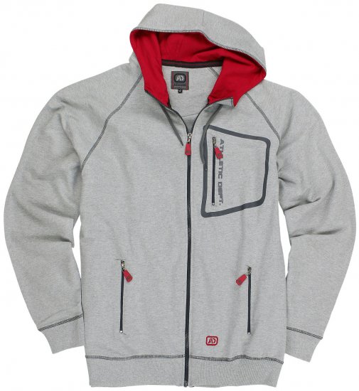 Adamo Michael Hoodie with Zipper Grey - Sweatshirts & hoodies - Sweatshirts/Hoodies grande taille homme