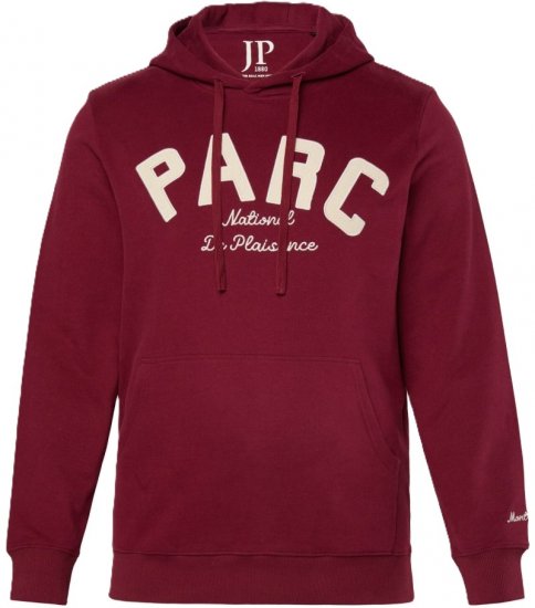 JP1880 Hoodie with Embroidery Aubergine Tall - VÊTEMENTS HOMME MT-6XLT - Vêtements Tall Homme