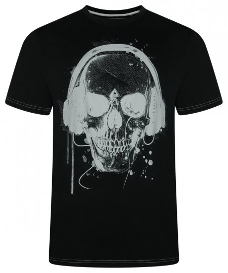 Kam Jeans 5811 T-shirt imprimé tête de mort Noir - T-shirts - T-shirts Homme Grande Taille