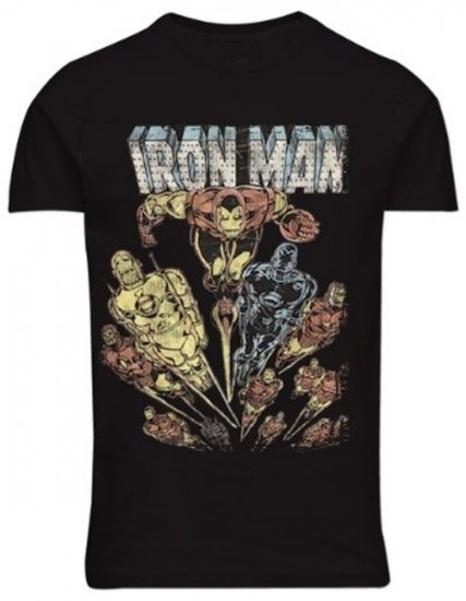 North Latitude 51349 T-shirt imprimé Iron Man Noir - T-shirts avec impression - Grandes tailles : t-shirts à motifs