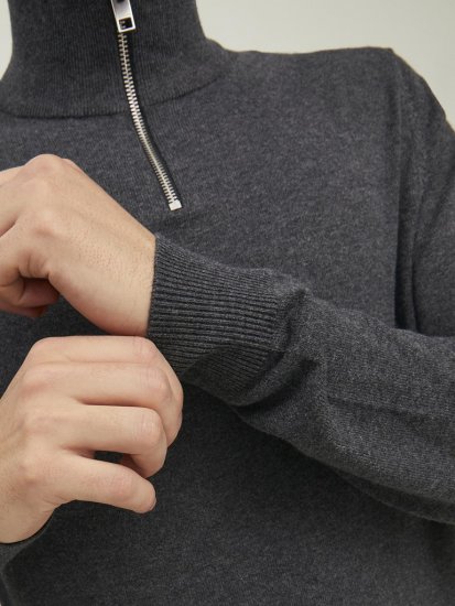 Jack & Jones Emil Knitted Pullover Grey - Sweatshirts & hoodies - Sweatshirts/Hoodies grande taille homme