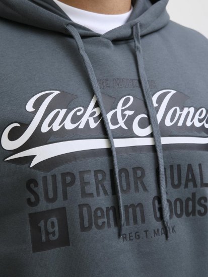 Jack & Jones 2 COL LOGO Hoodie Grey - Sweatshirts & hoodies - Sweatshirts/Hoodies grande taille homme