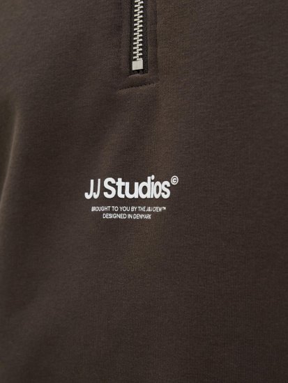 Jack & Jones Soho Sweatshirt with Zipper Brown - Sweatshirts & hoodies - Sweatshirts/Hoodies grande taille homme