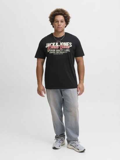 Jack & Jones Logo 2COL T-Shirt Black - T-shirts - T-shirts Homme Grande Taille