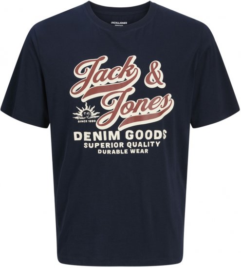 Jack & Jones Logo 2COL T-Shirt Blue - T-shirts - T-shirts Homme Grande Taille
