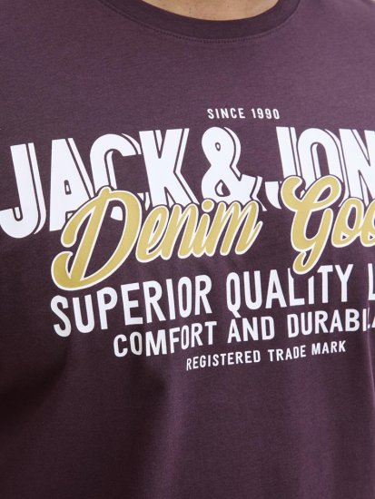 Jack & Jones Logo 2COL T-shirt Purple - T-shirts - T-shirts Homme Grande Taille