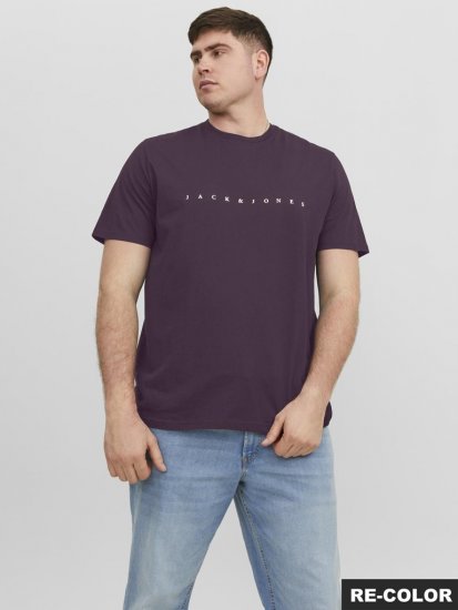 Jack & Jones STAR T-Shirt Purple - T-shirts - T-shirts Homme Grande Taille