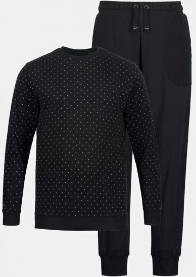 JP1880 Two-piece Pyjamas Long Sleeve and Long Trousers Black - Sous-vêtements & bain - Sous-vêtements Grande Taille