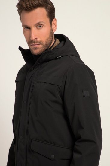 JP1880 Warm Parka with Wind Cuffs Black - Vestes - Vestes homme grandes tailles