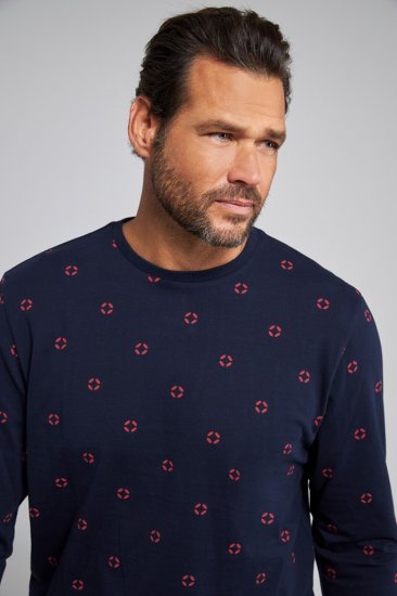 JP1880 Two-piece Pyjamas Long Sleeve and Long Trousers Navy - Sous-vêtements & bain - Sous-vêtements Grande Taille