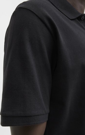 Jack & Jones Makoto Polo Short Sleeve Black - Polos - Polos homme grande taille