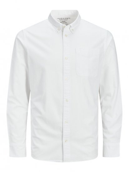 Jack & Jones Brook Oxford Shirt Long Sleeve White - Chemises - Chemises Grandes Tailles Hommes