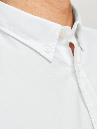 Jack & Jones Brook Oxford Shirt Long Sleeve White - Chemises - Chemises Grandes Tailles Hommes