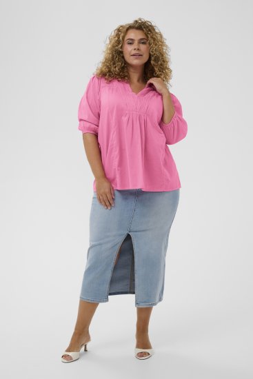 Kaffe Curve Karlia 3/4 Sleeve Blouse Pink - Blouses et tuniques - 